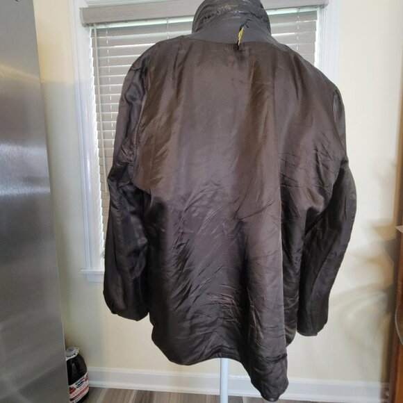 Brown Genuine Leather Sleek Ladies Double Breasted Jacket, Size Large, - Picture 7 of 15